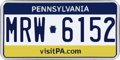 PA license plate MRW6152