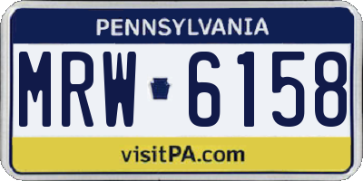 PA license plate MRW6158
