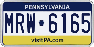 PA license plate MRW6165