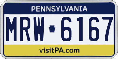 PA license plate MRW6167