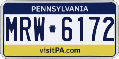 PA license plate MRW6172