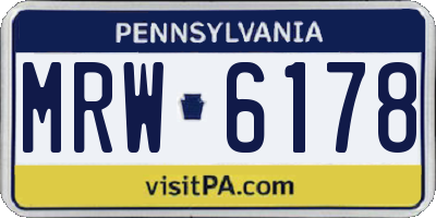PA license plate MRW6178