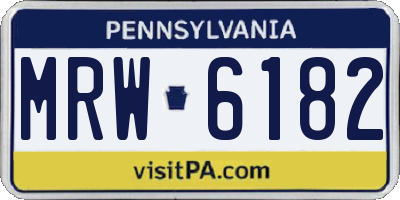 PA license plate MRW6182