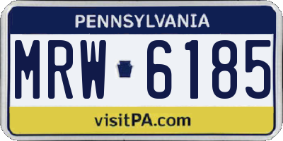 PA license plate MRW6185