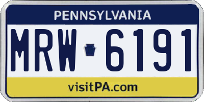 PA license plate MRW6191