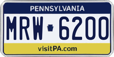 PA license plate MRW6200