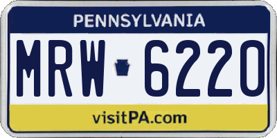 PA license plate MRW6220