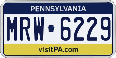 PA license plate MRW6229