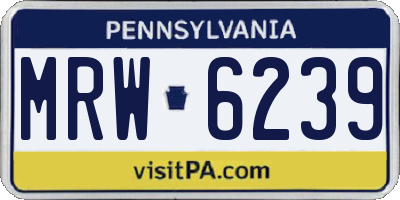 PA license plate MRW6239