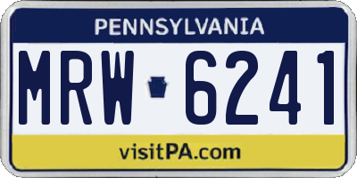 PA license plate MRW6241