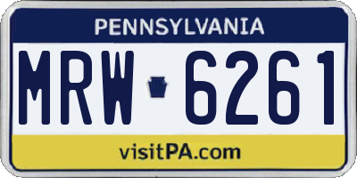 PA license plate MRW6261