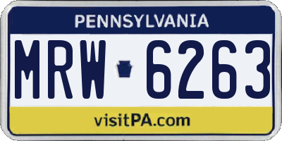 PA license plate MRW6263