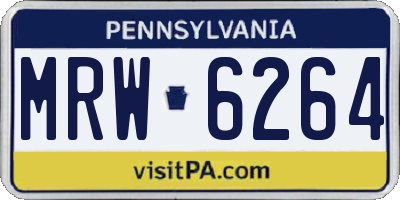 PA license plate MRW6264