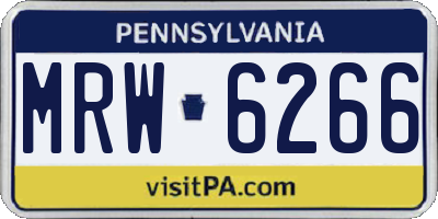 PA license plate MRW6266