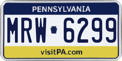 PA license plate MRW6299