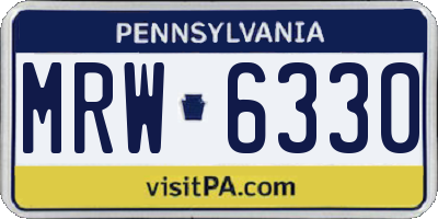 PA license plate MRW6330