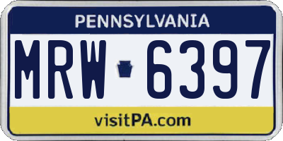 PA license plate MRW6397