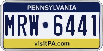PA license plate MRW6441