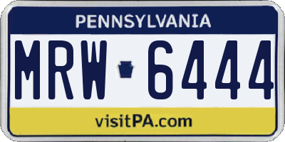 PA license plate MRW6444