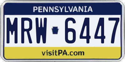 PA license plate MRW6447