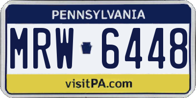PA license plate MRW6448