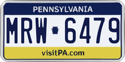PA license plate MRW6479