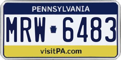 PA license plate MRW6483