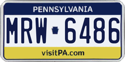 PA license plate MRW6486