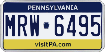 PA license plate MRW6495