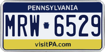 PA license plate MRW6529