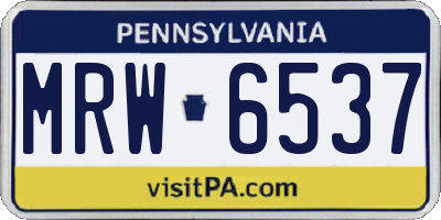 PA license plate MRW6537