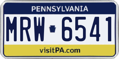 PA license plate MRW6541