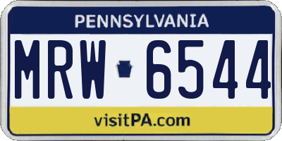 PA license plate MRW6544