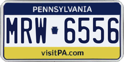 PA license plate MRW6556