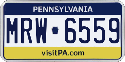 PA license plate MRW6559