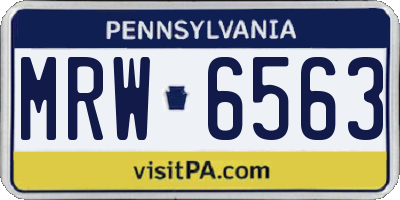 PA license plate MRW6563