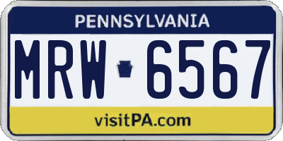 PA license plate MRW6567
