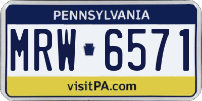 PA license plate MRW6571