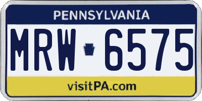 PA license plate MRW6575