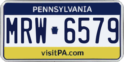 PA license plate MRW6579