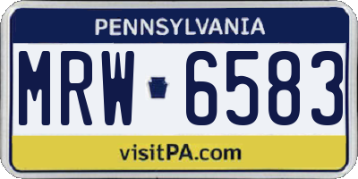 PA license plate MRW6583