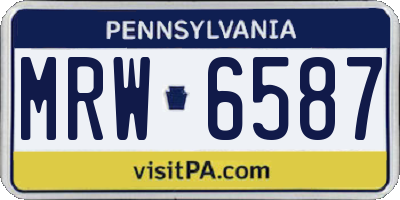 PA license plate MRW6587