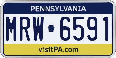 PA license plate MRW6591