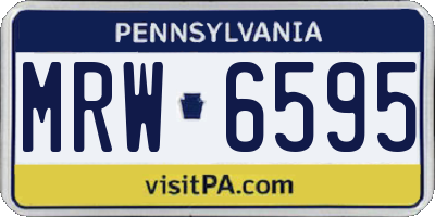 PA license plate MRW6595