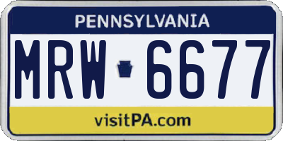 PA license plate MRW6677