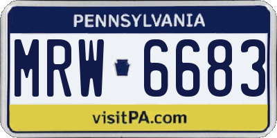 PA license plate MRW6683