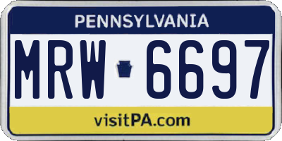 PA license plate MRW6697