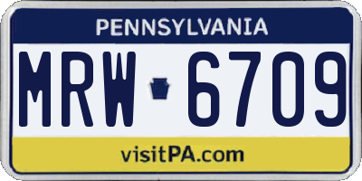 PA license plate MRW6709