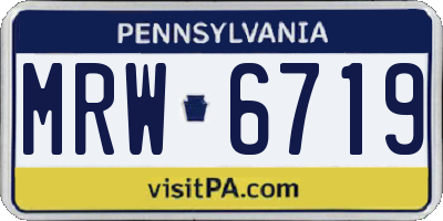 PA license plate MRW6719