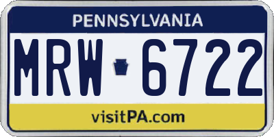 PA license plate MRW6722